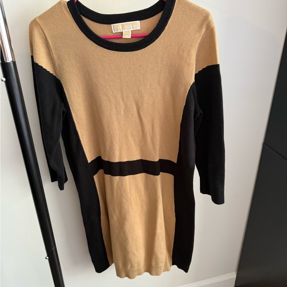 Michael Kors Black and Tan Dress Size Large